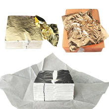 100 Pcs / Set Gilding Art Craft Design Paper Imitation Gold Sliver Copper Leaf Leaves Sheets DIY Craft Decor Foil Papers 14x14cm 2024 - buy cheap