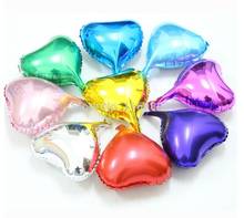 10pcs/lot 10inch Colourful Heart Shaped Foil Balloon Wedding Birthday Decor Pure Color Metallic Inflatable Globos Toys 2024 - buy cheap