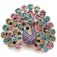 New Fashion Personality Multi Color Peacock Brooch Animal Bird Crystal Rhinestone Brooches Pins Best Friend Party Jewelry 2024 - buy cheap