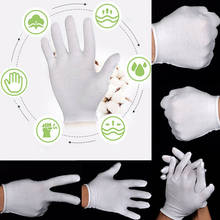 2020 HOT 6Pairs White Inspection White 100% Cotton Ceremonial Gloves For Male Female Serving Jewelry Lightweight S M L XL 2024 - buy cheap