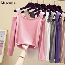 2020 Long Sleeve Shirt Cotton Tshirt Chic Straight Office Lady Clothes New Arrival Women Fall Women Slash Neck T-shirt 10484 2024 - buy cheap