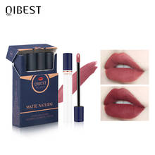 QIBEST-Juego de brillo de labios mate, lápiz labial líquido, tubo de cigarrillo, tinte de labios de larga duración, resistente al agua, conjunto de maquillaje, Kit de cosméticos 2024 - compra barato