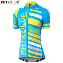Phtxolue Велоспорт Джерси Женская летняя синяя Дышащая Mtb Одежда для горного велосипеда рубашка одежда для велоспорта 2024 - купить недорого