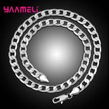 Fashion Trendy 925 Sterling Silver Tone Curb Link Chains Necklace Women Men Gift Necklace Choker Jewelry 4 6 8 MM 2024 - buy cheap