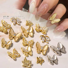 10 pcs Butterfly Charm Zircon Alloy 3D Nail Art Decorations Luxury Shiny Crystal Pendant Jewelry Manicure Design Accessories 2024 - buy cheap