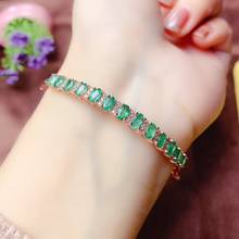luxury charming green emerald gem bangle women silver ornament jewelry natural gem fashion girl present birthday party gift 2024 - buy cheap