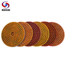 RIJILEI 6PCS Super 4 Inch Diamond Polishing Pads Dry or Wet Copper Bond Polishing Pad for Grinding Granite Marble Concrete Floor 2024 - buy cheap