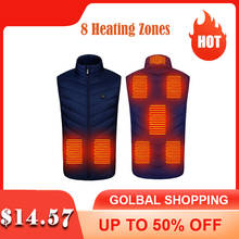 2021 New 8 Heating Pads Winter Outdoor Men Electric Heated Vest USB Heating Vest Winter Thermal Cloth Feather Hunting Jacket 2024 - buy cheap