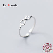 La Monada-anillo Infinite Eight para mujer, sortija minimalista de Plata de Ley 925 para mujer, joya fina de plata 925, ajustable 2024 - compra barato