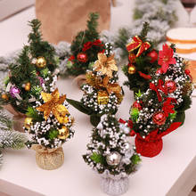 Mini árvore de natal enfeite de plantas simuladas, decoração de mesa para casa de 20cm, presente para amigos e meninas, natal 2024 - compre barato