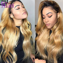 Honey Color Ombre Human Hair Wigs T1B 27 Wigs For Black Women Transparent Body Wave Lace Front Wigs Brazilian Virgin Hair Wigs 2024 - buy cheap