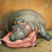 HUACAN-Cuadro de hipopótamo con diamantes 5D, bordado, mosaico de dibujos animados, punto de cruz, decoración del hogar, regalo 2024 - compra barato