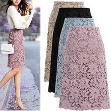 Women Skirt New Lace Elegant Office Skirts Women 2021 Pencil Bandage Skirt For Womens Skirts Knee-length High Waist 2024 - buy cheap