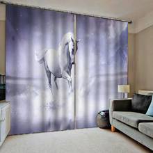 Cortinas opacas de caballos para ventana 3D, cortinas para sala de estar, dormitorio, tamaño personalizado 2024 - compra barato