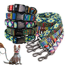Custom Dog Collar Personalzied Nylon Pet Dog ID Tag Collars Engraved Printed Puppy Collar Leash For Small Medium Large Dogs 2024 - купить недорого