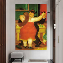 Плакаты и принты Фернандо Ботеро на холсте, с изображением толстых парных танцев, для украшения гостиной 2024 - купить недорого