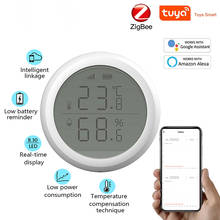 Tuya Zigbee Sensor Temperature and Humidity Sensor Digital LCD Screen Display Smart Home Control Work Smart Life APP 2024 - buy cheap