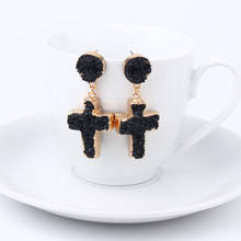 Fashion Jewelry Cross Earrings Black Resin Boho Drop Earrings For Women Jewelry Gifts For Women Accessories Brinco 2024 - buy cheap