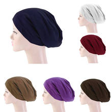 Muslim Women Elastic Satin Cap Bonnet Hair Loss Hat Beanies Skullies Head Wrap Chemo Cancer Cap India Hat Plain Turban Fashion 2024 - buy cheap