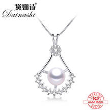 Natural Freshwater Pearl Pendant Fashion Zircon Necklace 925 Sterling Silvia Chain Luxury Crystal Jewelry For Women(No Chain) 2024 - buy cheap