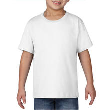 Детские однотонные белые футболки, футболки 100% хлопок, сделай сам, добавьте свой собственный дизайн, как на фото или логотип, индивидуальная Футболка с принтом 2024 - купить недорого