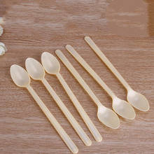 100pcs Thick Disposable Spoon Long Handle Dessert Milk Tea Smoothie Spoon Plastic Ice Cream Dessert Cake Spoons 2024 - buy cheap