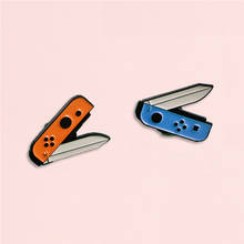 Cartoon Rotary Game knife Enamel Pin Orange Blue Brooch Denim Jeans shirt bag Cartoon Knife Jewelry Gift for Friends Men Women 2024 - buy cheap
