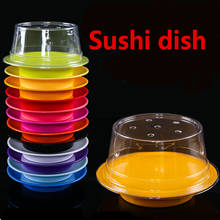 small round Plastic Japan Food Sushi Melamine Dish Rotary Sushi Plate Round Colorful Conveyor Belt Sushi Serving dinner plates 2024 - buy cheap