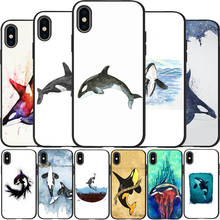 Killer Whale Orca Watercolor Cover Soft Silicone black Phone Case For iPhone 5 5S SE 6 plus 7 8 plus X XR XS Max 11 PRO Max 2024 - buy cheap