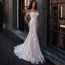 2021 vestidos de noiva sereia fora do ombro sexy vestido de festa lvory vestidos de noiva elegante rendas vestidos de casamento robe de mariage 2024 - compre barato