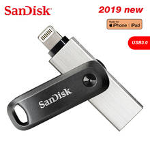 Sandisk-pen drive ixpand go metálico para celular, usb 3.0 otg, 128gb, 256gb, memória para iphone, ipad 2024 - compre barato