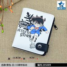 Quarter of Silence Detective Conan 15th Anniversary PU Wallet Anime Coin Purse 2024 - buy cheap