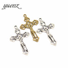 YuenZ 5pcs Antique silver color Charms cross Plated Pendants  Jewelry Making DIY Handmade Craft 51*31mm T18 2024 - buy cheap