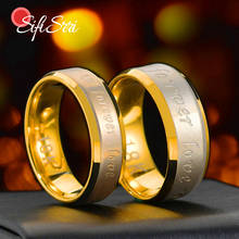 Sifisrri Stainless Steel Heart Forever Love Engraved Couple Rings Women Men Gold Engagement Couple Set Ring Promise Jewelry 2024 - buy cheap