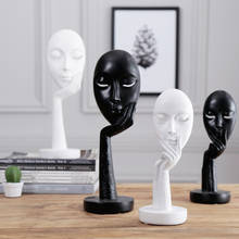 Nórdico abstrato estatueta ornamento silêncio máscara estátuas esculturas escritório casa decoração acessórios arte moderna resina decoração presente 2024 - compre barato