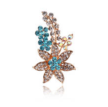 High Quality Lady Fashion Flower Brooch For Women Dress Coat Accessories Rhinestones Brooches And Pins Jewelry Good Gifts 2024 - buy cheap