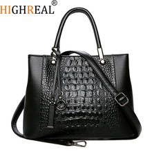 New Fashion Luxury Crocodile Pattern Women's Real Leather Handbags Genuine Leather Ladies Shoulder Bag Brand Bags Luxury 2024 - buy cheap