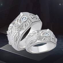 New s925 pure silver dragon ring for Man domineering platinum-plated male ring diamond ring tide male ins ring 2024 - buy cheap