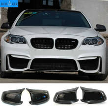 Pair Black/Carbon Fiber Look Rearview Mirror Caps Car Door Wing Mirror Cover Replacement For BMW F10 5-Series 2011-2013 Pre-LCI 2024 - buy cheap