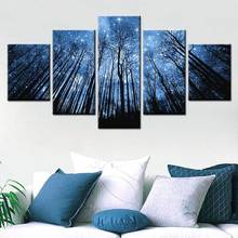 5pcs Abstract Forest Blue Star Pictures Wall Art Home Decor Posters Canvas HD Print Oil Paintings Living Room Decoration 20x30 2024 - buy cheap