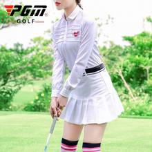 Pgm Golf Clothes Female Soft Slim High Elastic Sport Suit Long-Sleeved Shirts Short Pleated Skirt For Woman Golf Clothing D0495 2024 - buy cheap