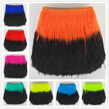 YY-tesco 100Meters 20cm Wide Lace Fringe Trim Tassel Fringe Trimming For Latin Dress Stage Clothe Accessories Lace Ribbon Tassel 2024 - buy cheap