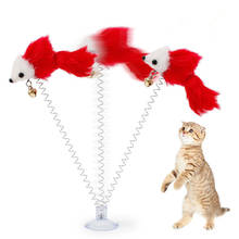 Ventosa de brinquedo para gatos, brinquedo engraçado com rato em forma de rato, elástico para treinamento de gatos, 1 peça 2024 - compre barato