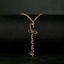 Индивидуальное ожерелье из нержавеющей стали, индивидуальная именная подвеска, индивидуальная именная табличка, подарочное ожерелье ручной работы, цвета розового золота, серебра 2024 - купить недорого