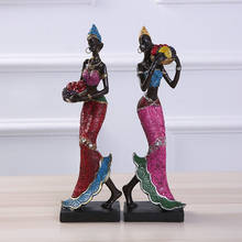 Home Decoration Accessories Resin Sculpture African Statue Resin Beauty Ornaments African Woman Staue Creative Sculpture 2024 - buy cheap