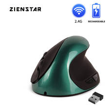 Zienstar-ratón ergonómico inalámbrico recargable, accesorio con receptor USB, DPI ajustable para Gamer, PC, portátil, Macbook, 2,4G 2024 - compra barato
