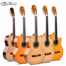 Guitarra acústica clásica plana de 39 pulgadas, 6 cuerdas, Picea Asperata, nailon, cuerpo ligero rojo, tamaño estándar 2024 - compra barato