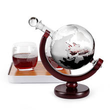 Etched Globe Design Decanter with Engraved Ball Glass for Liquor Whiskey Bourbon PR Sale 2024 - buy cheap