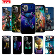 Marvel Super Hero Avengers Groot For Apple iPhone 12 11 XS Pro Max Mini XR X 8 7 6 6S Plus 5 SE 2020 Soft Shell Black Phone Case 2024 - buy cheap