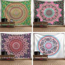 Decorative Tapestry India Mandala Tapestry Wall Hanging Bedroom Study Background Cloth Carpet Psychedelic Hippie Night 2024 - buy cheap